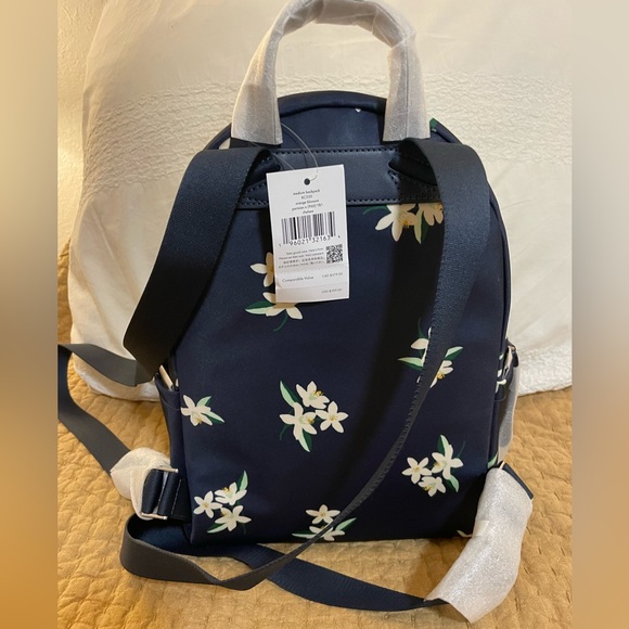 NWT Kate Spade Orange Blossom Chelsea Nylon Medium Backpack - Picture 3 of 8